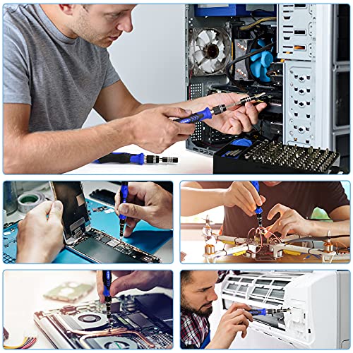 STREBITO Precision Magnetic Screwdriver Set 124-Piece Electronics Tool Kit | 101 Precision Bits, Electronics Screwdriver Set for Computer, Laptop, Cell Phone, PC, MacBook, iPhone, PS4, PS5, Xbox Repair - color: Blue