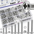 Taiss Machine Screws Nuts and Bolts Assortment Kit,304 Stainless Steel Bolts and Nuts Kit,#6-32#8-32#10-24 8 Sizes Phillips Pan Head Bolt and Nut & Washers,237PCS Machine Screw Assortment