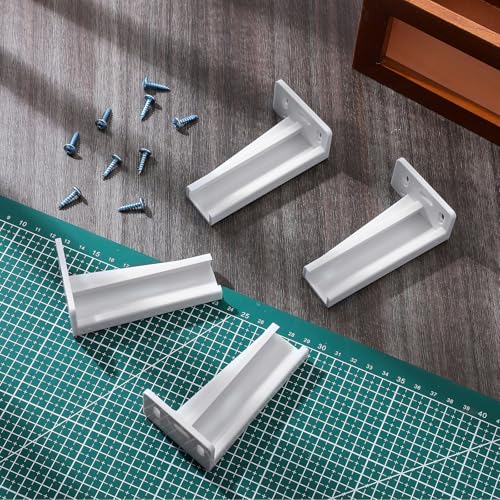 Chunful 2 Pair Rear Drawer Track Socket Back Plates Mounting Brackets,White | With Screws for Install, Replacement Socket for Drawer Slide Repair, Left Right Pair for Cabinet Furniture Rear Mounting - color: White