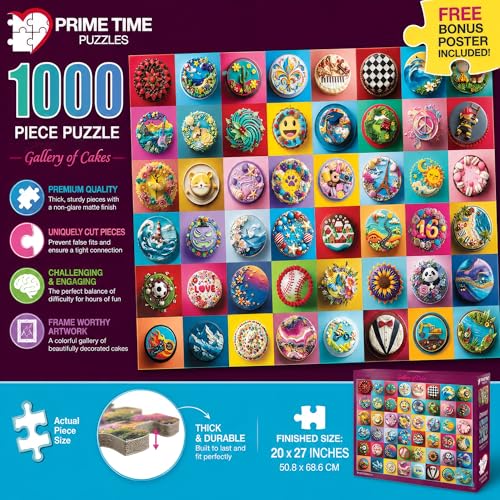 Adult Jigsaw Puzzle 1000 Piece Colorful Cakes - color: Gallery of Cakes