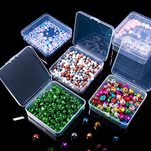 Jetec 6 Pieces Small Clear Plastic Storage Box, 3.7 x 3.7 x 1.2 Inch - size: 3.7 x 3.7 x 1.2 Inch