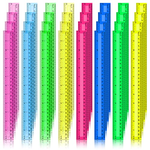 Teling 192 Pack Rulers Bulk for Classroom,Kids School Supplies,12 Inch - size: 12 Inch