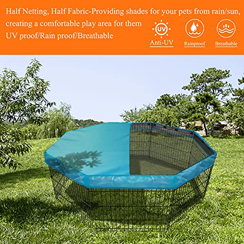 PJYuCien Playpen Top Cover for 24'' Width 8 Panel Pen, Blue - color: Only Blue Top Cover, Adhesive Tape Connections