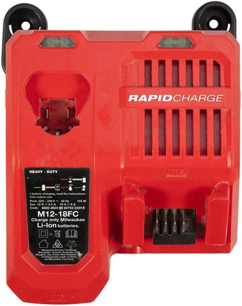 Universal Charger Mount - Power Tool Charger Holder - Universal Charger Wall Mount - Battery Charger Mount - Compatible with DeWalt, Milwaukee, Makita, & More - Injection Molded ABS Plastic