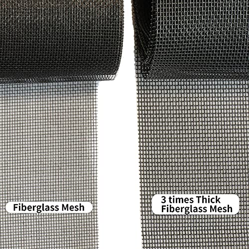 Tooltriz Pet Proof Window Screen Replacement, 39 inch W x 100 inch L, Upgraded Thicken Charcoal Mesh for Sliding Pet Screen Door Repair - Screen Door Protector for Dogs Patio Screen mesh - size: 39“ W x 100" L