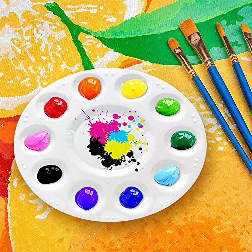 Hulameda 12pcs Paint Tray Palettes,Plastic Paint Pallets for Kids to Paints - color: 12pcs