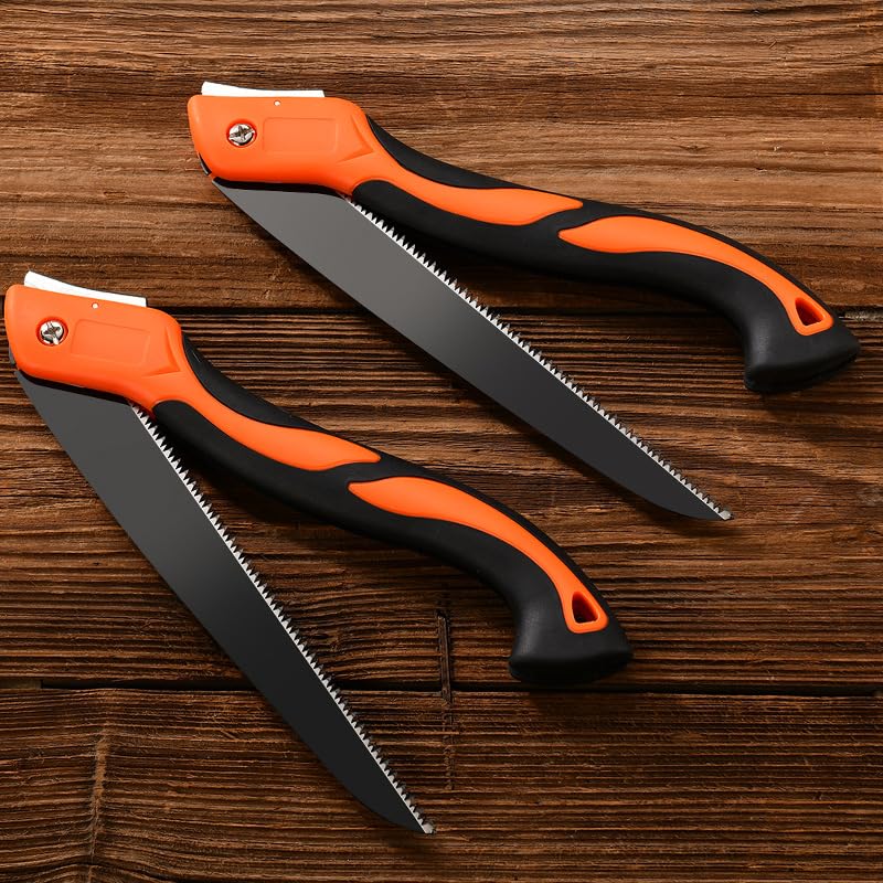 Folding Hand Saw for Wood Cutting, 11 Inch Woodworking Bushcraft Camp Small Handheld Trimming Tree Limb Tree Trimmer, Saw with Ergonomic Non-Slip Handle Design,Quality SK-5 Steel