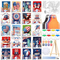 Sherr 140 Pcs 20 Set Pre Drawn Canvas Painting Kit, Independence Day - style: Independence Day