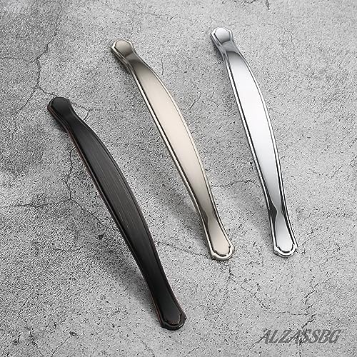 Alzassbg Brushed Satin Nickel Cabinet Pulls and Handles 10 Pack, AL3028SN - color: Brushed Satin Nickel, size: 5" Hole Center