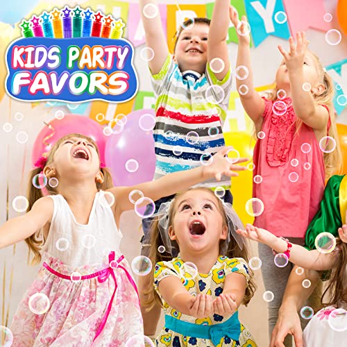 300 Pcs Mini Bubble Wands in 10 Colors, Bulk Party Favors for Kids, Themed Birthday, Christmas, New Year, Valentine, Carnival, School Classroom Prizes for Boys & Girls, Ideal Goodies Bags Stuffers