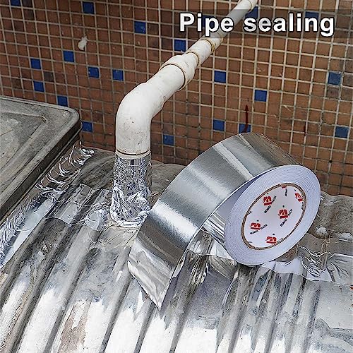 BOMEI PACK Aluminum Foil Tape,Heavy Duty Metal Foil,High Temperature Silver Duct Tape,Perfect for Sealing & Patching,HVAC,Air Ducts,Insulation and Metal Repair (12 Inch) - size: 12 Inch x 30 Yards