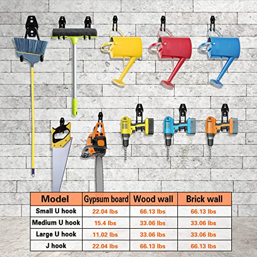 HUPBIPY 12 Pack Garage Hooks Heavy Duty, Wall Mount Ladder Hooks - color: 12 Pack Yellow