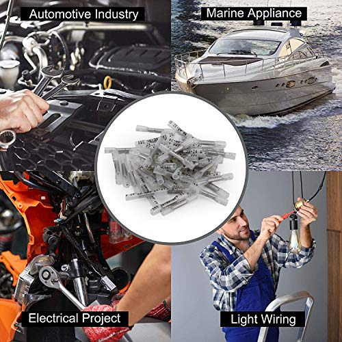 500PCS Heat Shrink Butt Wire Connectors 12-10 AWG, Insulated Waterproof Electrical Wire Connectors Automotive Marine Grade Wire Crimp Terminals Butt Splices, Ideal for Boat, Truck, Clear - size: Clear 500 PCS