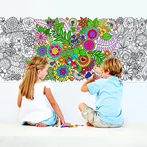 Dvbonike Jumbo Mandala Coloring Poster Giant Floral DIY Drawing Paper Craft - style: Flower No.2