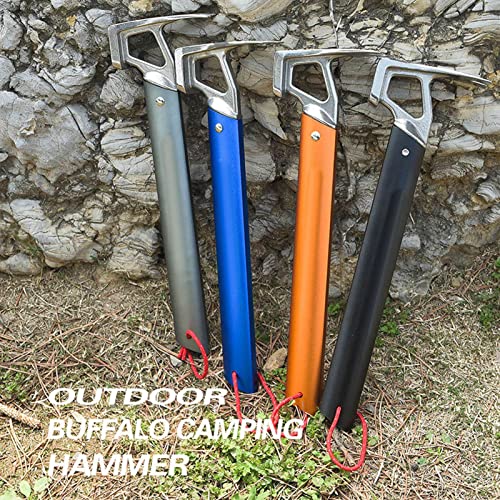 Heavy Duty Camping Claw Hammer, Stainless Steel Ox Horn Head Tent Stake Hammer Multifunction Building Camping Hammer for Hiking Backpacking Gardening (blue) - color: Blue