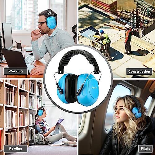 ProCase Hearing Protection Ear Muffs SNR 33dB, Noise Cancelling Headphones - color: 1 - Pure Blue