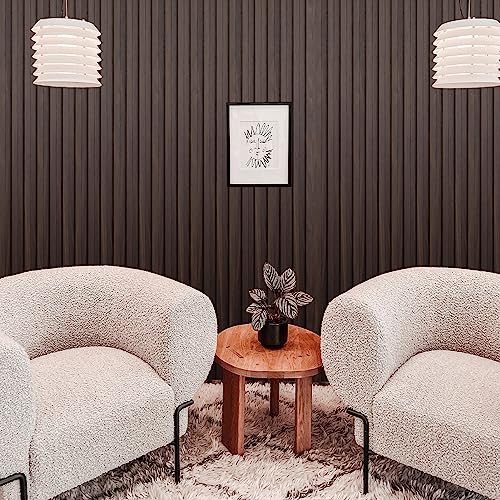 Art3d 96 x 6 Inch WPC Wood Diffuser Slat Wall Panel, 8-Pack, Black Walnut - color: Walnut, size: 96*6