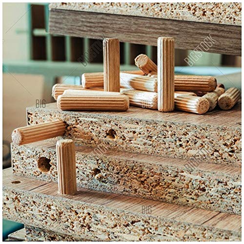 ALBO Wooden Dowel Pins 100 Pack Assorted Sizes 1/2 + 3/8 + 5/16 + 1/4 inch Fluted Wood Dowels Rods Hardwood Crafts Dowel Pegs - size: Set 100pcs 1/2 + 3/8 + 5/16 + 1/4 inch