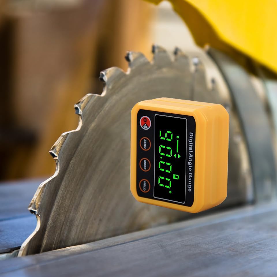 Magnetic Digital Angle Finder Protractor Inclinometer - Cube Digital Level Angle Gauge with Magnetic Base and Backlight - Precision Level Box for Woodworking, Construction, Machinery, Masonry (yellow) - color: Yellow