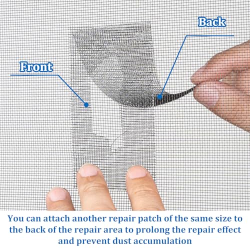 Black Window Screen Repair Tape 4" x 20FT Fiberglass Strong Adhesive - color: Black, size: 4in×20ft