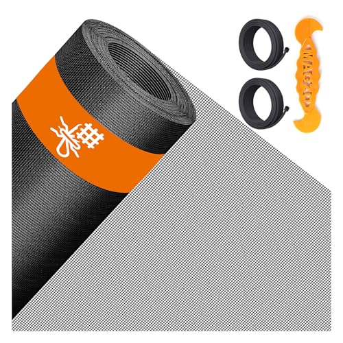 MAGZO Window&Door Screen Replacement Kit, 86" W x 196" L, Black - color: Black, size: 86"W x 196"L