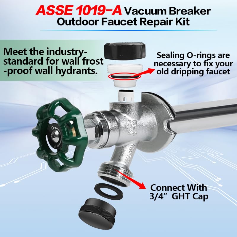 2PCS ASSE 1019-A Repair Kit(Fine Thread),Anti Siphon Valve Repair Kit
