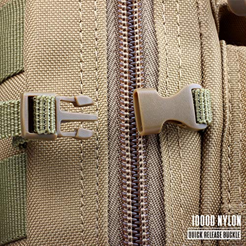 LIVANS Tactical Molle Utility Pouch, EDC Tool Pouch, Small Admin Pouch - color: Khaki