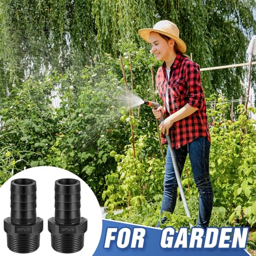 2 Pcs Pool PVC Tube Fitting Barbed Hose Fittings Adapter - color: Black, size: 0.75 Inch