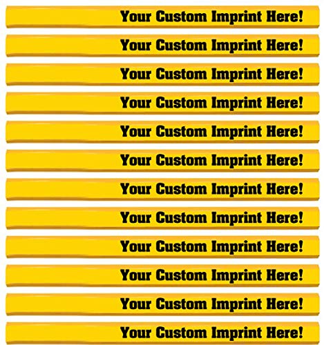 Express Pencils Bright Yellow Custom Carpenter Pencil Personalized imprinted with your Name, Logo or Message Pack of 12 (Bright Yellow) - color: Bright Yellow