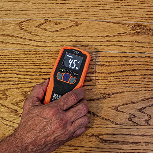 Klein Tools ET140 Pinless Moisture Meter for Non-Destructive Moisture Detection in Drywall, Wood, and Masonry; Detects up to 3/4-Inch Below Surface - style: Moisture Meter