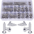 520PCS Wood Screws Assortment Kit - Stainless Steel Self Tapping Screw Set, Assorted Small Self Drilling Drywall Screws with Case, #4#6#8#10 Phillips Flat Head Sheet Metal Screws, Length 1/4" to 3"