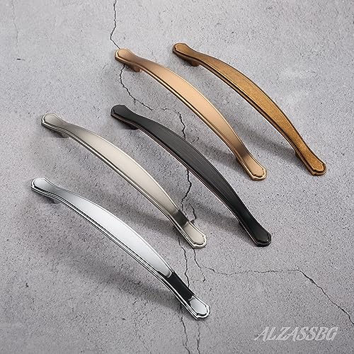 Alzassbg Brushed Satin Nickel Cabinet Pulls and Handles 10 Pack, AL3028SN - color: Brushed Satin Nickel, size: 6-1/4" Hole Center