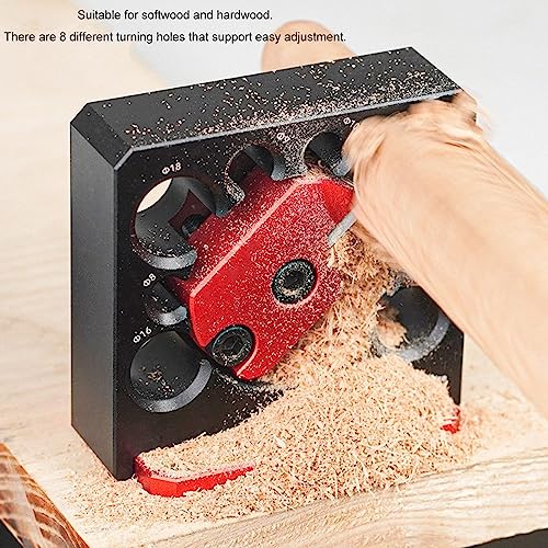 AUNMAS Adjustable Dowel Maker Jig, 8 Hole Sizes Aluminum Alloy Woodworking Tool for 8mm to 20mm Dowels Hardened Steel Holes Strong Joints Portable Project Use with Accessory Kit