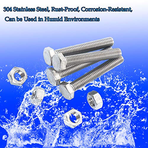 newlng M6 304 Stainless Steel Nuts and Bolts, Hex Flat Head Cap Bolts Screws Nuts Hexagon Socket Head Screw,Heavy Duty Hex Bolts Nuts Assortment, Head Mechanical Parts Combination Box - size: A-M6
