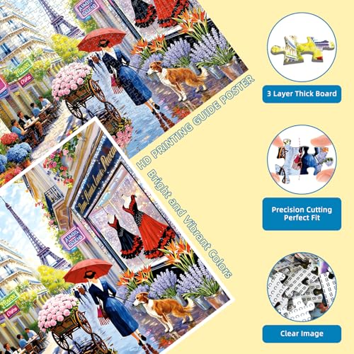 Charming Paris Puzzles for Adults 1000 Pieces - color: Romantic Paris
