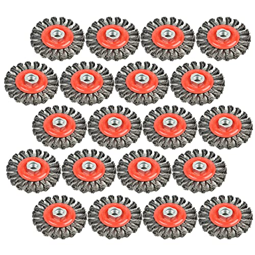 AAIN 20Pack Wire Wheel Brush,Knotted Wire Brush 4 inch for Cleaning Rust - size: 20 pack, style: 4 inch Knotted Wire Brush