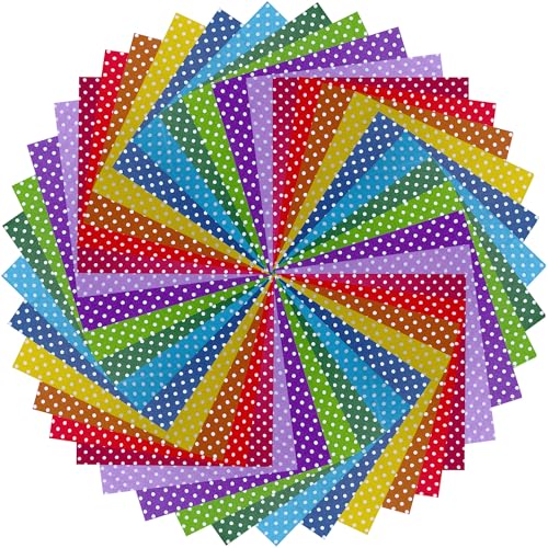 12"x12" 50pcs Cotton Fabric Squares for Sewing Quilting Supplies- Polka Dot - color: Polka Dot, size: 50 PCS 12"x12"