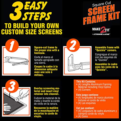 Prime-Line PL 7808 Aluminum Screen Frame Kit, Bronze, Set of 1 - color: Black