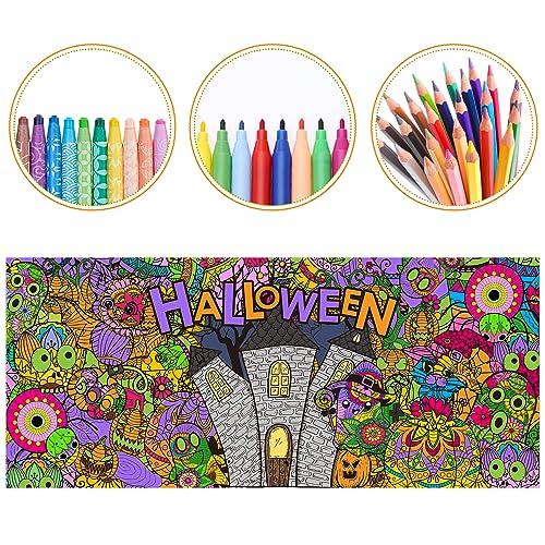 Jumbo Halloween Mandala Coloring Poster Giant Pumpkin DIY Paper - style: Halloween Mandala