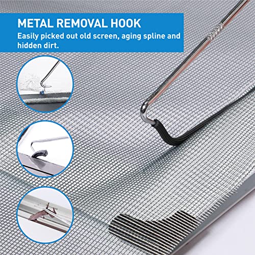 Window Screen Repair Kit, 5 in 1 Screen Roller Tool for Windows or Doors - size: 5 in1 Screen Repair Kit