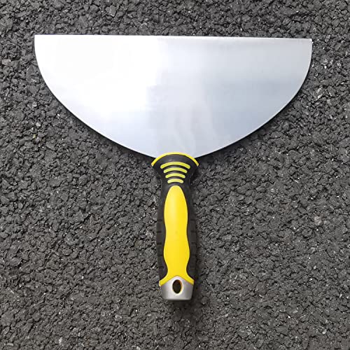 Large Putty Scraper, 10" Stainless Steel Putty Knives with Plastic Ergonomic Handle for Taping Paint Wall Floor Tile, Metal Spackle Tools Knife,Remover for Wood, Wallpaper Scraper(10") - size: 10"