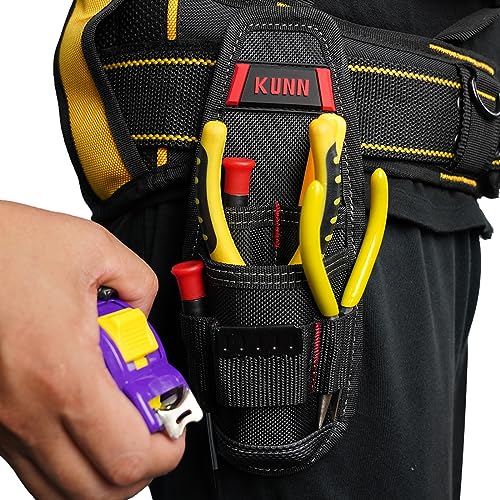 KUNN Construction Tool Holder Small Electrician's Tool Pouch for Tool Belt - color: Red-2 Pack