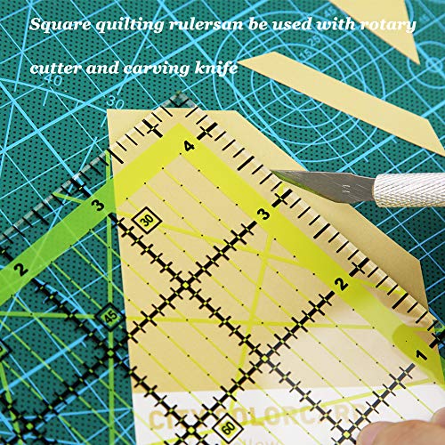 UOOU 4.5 inch Quilting Ruler, Square Quilting Square Sewing Ruler - color: Green-Small