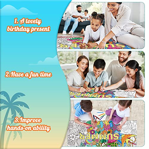 Dvbonike Jumbo Mandala Coloring Poster Giant Summer Color-in Paper Craft - style: Summer