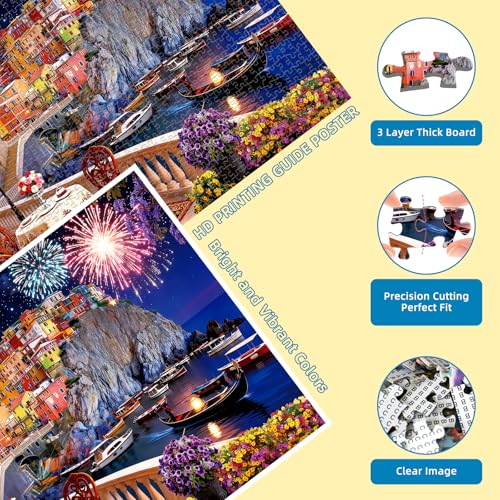 Italy Cinque Terre Jigsaw Puzzles for Adults 1000 Pieces - color: Cinque Terre