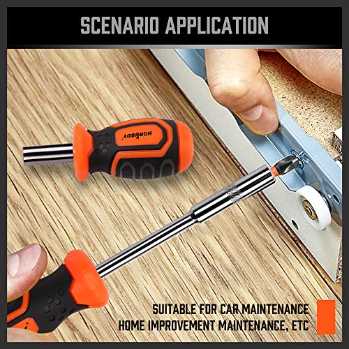 HORUSDY 2-Piece 1/4" Bit Driver Magnetic Screwdriver Bit Holder, 190mm and 90mm Long, Screwdriver Handle for Magnet Tip - style: 2-Piece 1/4" Bit Driver Magnetic Screwdriver Bit Holder
