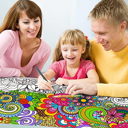 Dvbonike Jumbo Mandala Coloring Poster Giant Flower DIY Drawing Paper Craft - style: Flower No.1