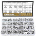 722 Pieces #4-40#6-32#8-32#10-24, Phillips Pan Head Machine Screws Nuts Assortment Kit, 304 Stainless Steel, Fully Machine Thread - size: #4-40 #6-32 #8-32 #10-24