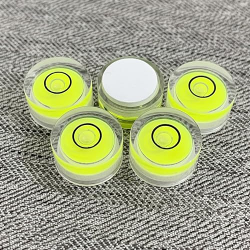 5Pcs Small Circular Bubble Levels with Double Sided Adhesive Bottom Mini Little Stick-on Bubble Spirit Level Measuring Layout Tools Levels (15x8mm) - size: 15x8mm