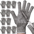 Chuarry 10 Pairs Cut Resistant Gloves Cutting Proof Gloves Level 5 Protection Kitchen Cuts Glove for Shucking Fish - size: Large